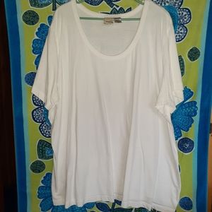 Roaman's Scoop Neck Tee Short Sleeve White 4X 34/36 New Never Worn